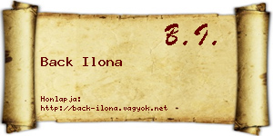 Back Ilona névjegykártya