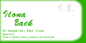 ilona back business card